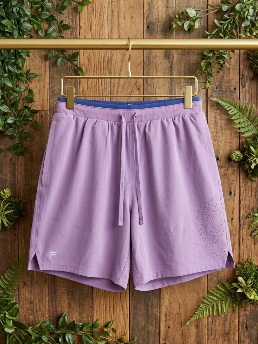Fabletics Fundamental Shorts Men's M Lavender Purple Athletic Running Anti Stink